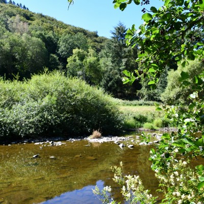 La rivière, qui fait office de frontière